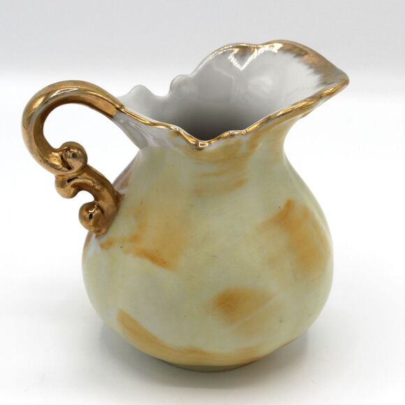 Vintage Porcelain Enesco Creamer Pitcher Vase Japan Mid-Century Fall Fruit Decor - Picture 6 of 7